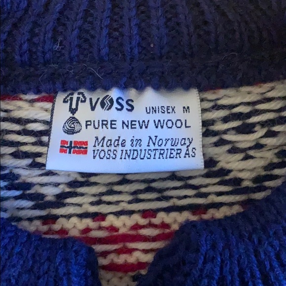 Vintage Voss Norway Pure Wool Sweater Cardigan - Picture 3 of 10